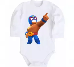 Дитячий бодік Brawl Stars logo Білий фото