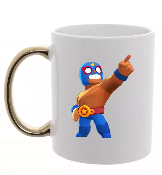 Чашка с цветной ручкой Brawl Stars El Primo Золото фото
