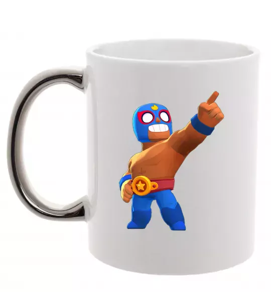 Чашка с цветной ручкой Brawl Stars El Primo Серебро фото