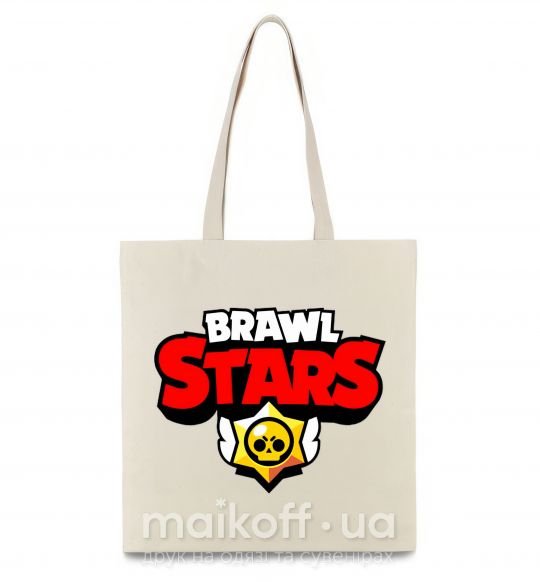 Эко-сумка Brawl Stars logo Бежевый фото