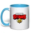 Чашка с цветной ручкой Brawl Stars logo Голубой фото