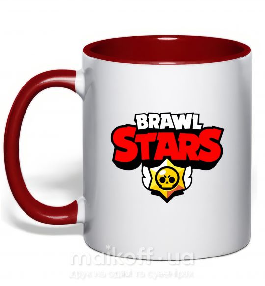 Чашка с цветной ручкой Brawl Stars logo Красный фото