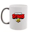 Чашка с цветной ручкой Brawl Stars logo Серебро фото