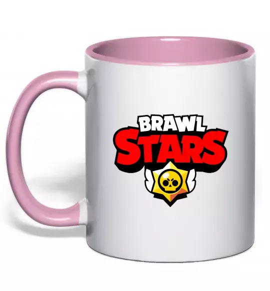 Чашка с цветной ручкой Brawl Stars logo Нежно розовый фото