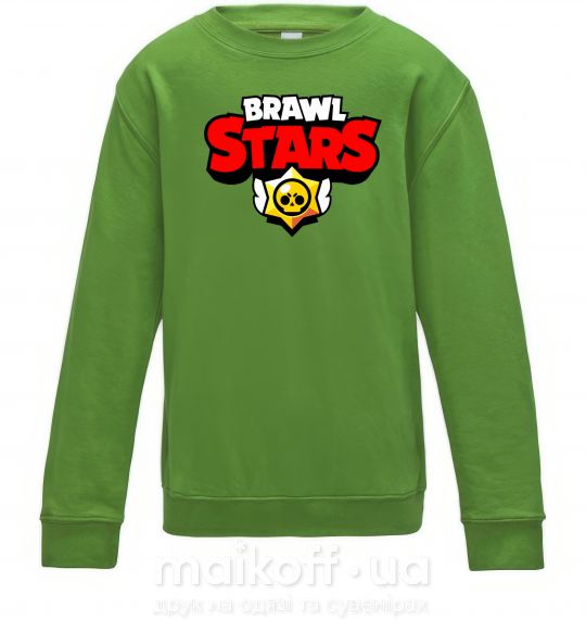 Детский Свитшот Brawl Stars logo Лаймовый фото