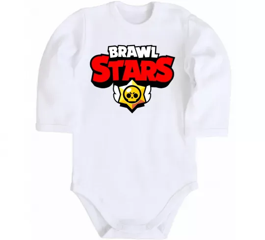 Дитячий бодік Brawl Stars logo Білий фото