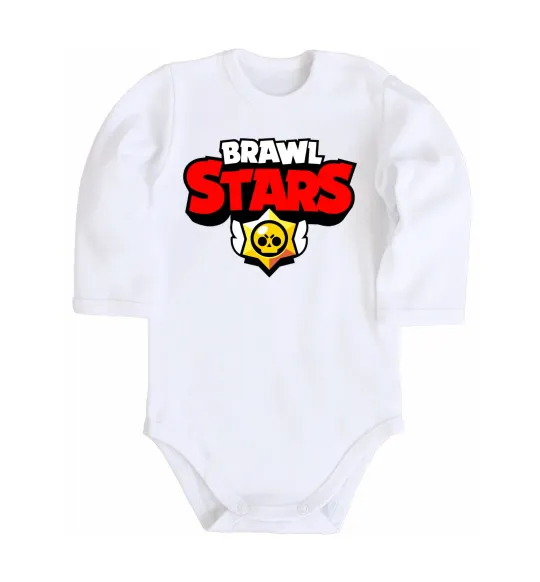 Детский боди Brawl Stars logo Белый фото