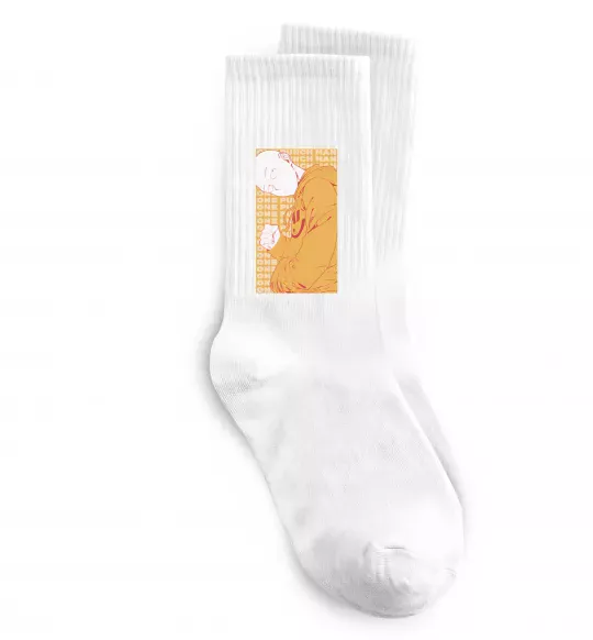 Носки One Punch Man yellow Белый фото