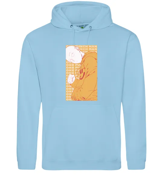 Мужская толстовка (худи) One Punch Man yellow Голубой фото