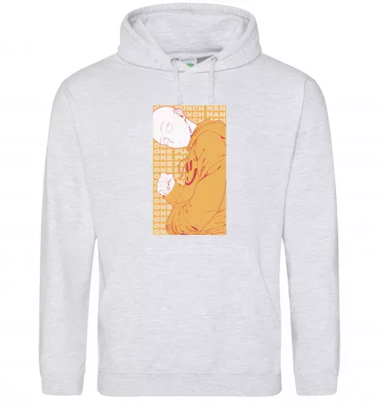 Жіноча толстовка (худі) One Punch Man yellow Сірий меланж фото