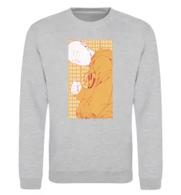 Свитшот One Punch Man yellow Серый меланж фото