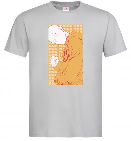 Чоловіча футболка One Punch Man yellow Сірий фото