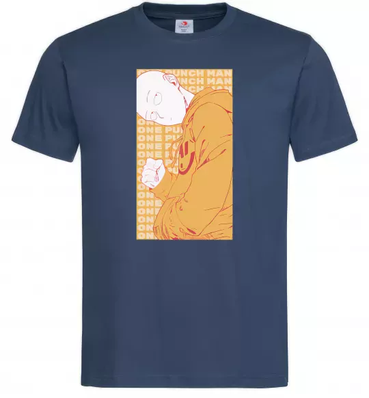 Чоловіча футболка One Punch Man yellow Темно-синій фото
