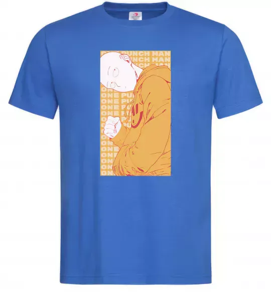 Чоловіча футболка One Punch Man yellow Яскраво-синій фото