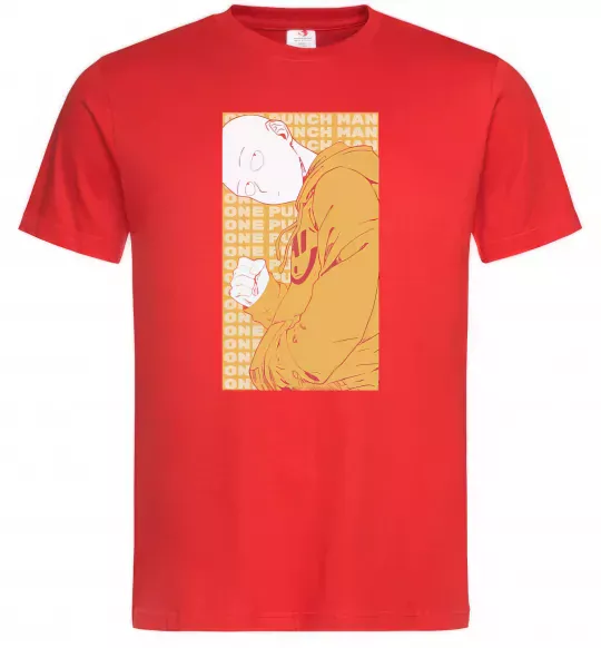 Чоловіча футболка One Punch Man yellow Червоний фото