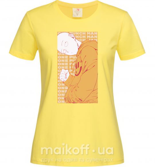 Женская футболка One Punch Man yellow Лимонный фото