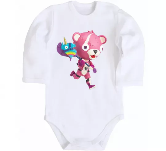 Детский боди Фортнайт капитан по обнимашкам Белый фото