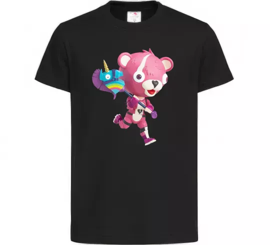 Дитяча футболка Фортнайт капитан по обнимашкам Чорний фото