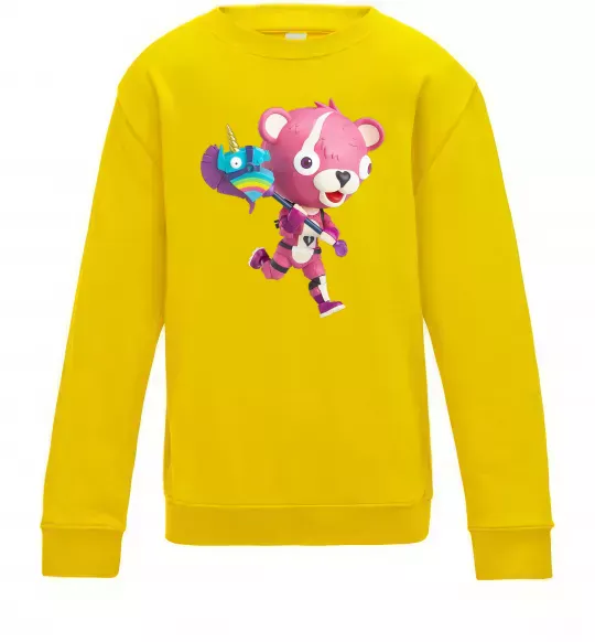 Детский Свитшот Фортнайт капитан по обнимашкам Солнечно желтый фото