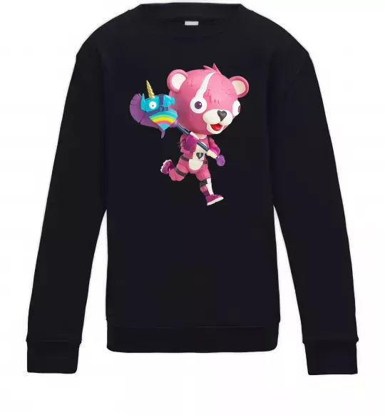 Детский Свитшот Фортнайт капитан по обнимашкам Черный фото