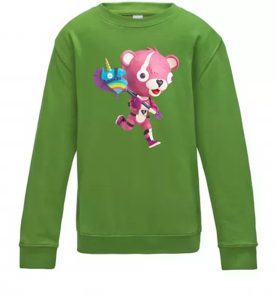 Детский Свитшот Фортнайт капитан по обнимашкам Лаймовый фото