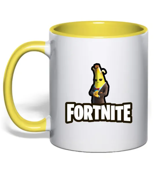 Чашка з кольоровою ручкою Фортнайт банан Лимонний фото