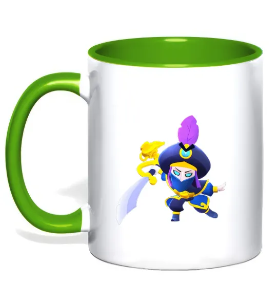 Чашка з кольоровою ручкою BRAWL STARS Rogue Mortis Лаймовий фото