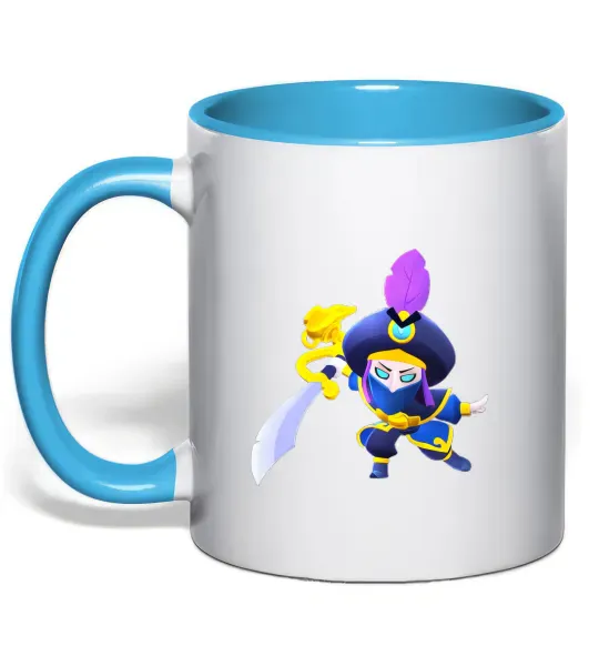 Чашка с цветной ручкой BRAWL STARS Rogue Mortis Голубой фото