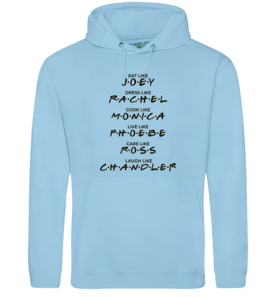 Мужская толстовка (худи) Like friends Голубой фото