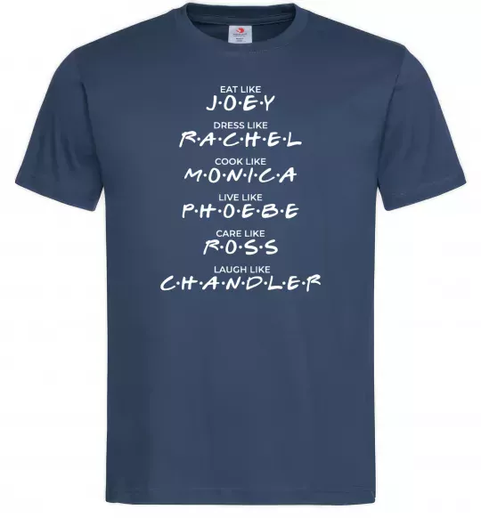 Мужская футболка Like friends Темно-синий фото