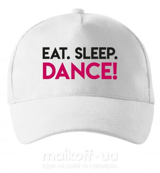 Кепка Eat sleep dance Білий фото