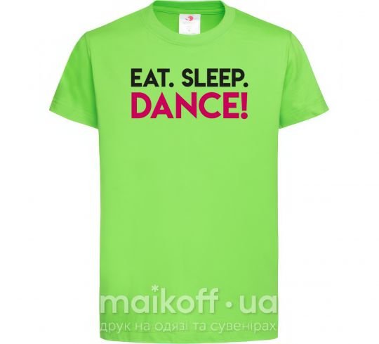 Дитяча футболка Eat sleep dance Лаймовий фото