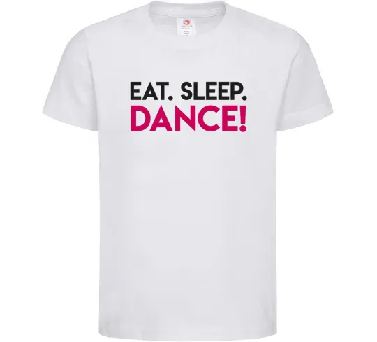 Детская футболка Eat sleep dance Белый фото