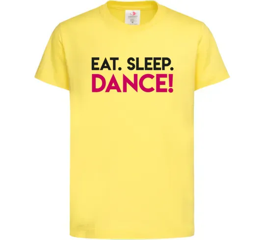 Детская футболка Eat sleep dance Лимонный фото