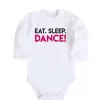 Детский боди Eat sleep dance Белый фото