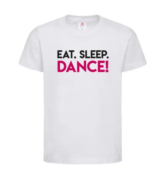 Детская футболка Eat sleep dance Белый фото