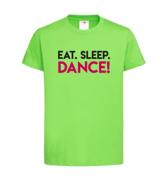 Детская футболка Eat sleep dance Лаймовый фото