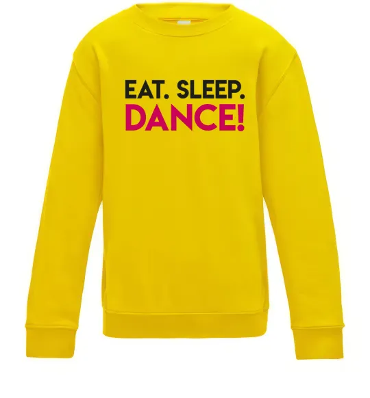 Детский Свитшот Eat sleep dance Солнечно желтый фото