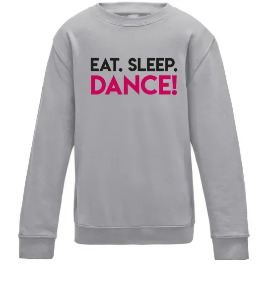 Детский Свитшот Eat sleep dance Серый меланж фото