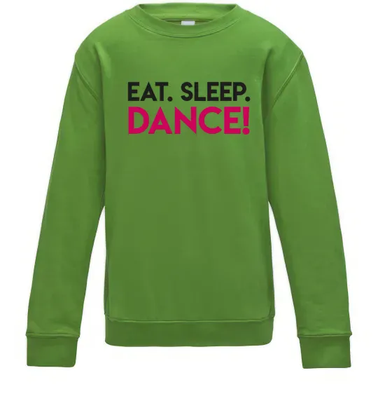 Детский Свитшот Eat sleep dance Лаймовый фото
