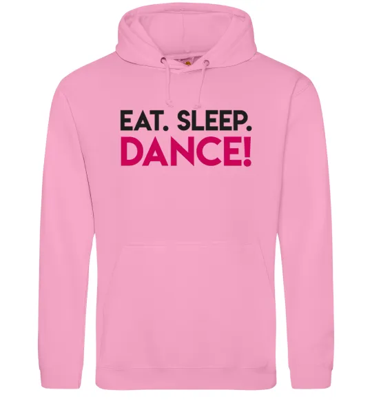 Мужская толстовка (худи) Eat sleep dance Розовый фото