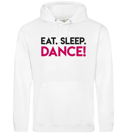 Чоловіча толстовка (худі) Eat sleep dance Білий фото