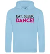 Мужская толстовка (худи) Eat sleep dance Голубой фото