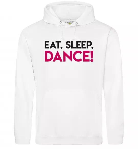 Женская толстовка (худи) Eat sleep dance Белый фото