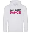 Женская толстовка (худи) Eat sleep dance Серый меланж Женская толстовка (худи) Eat sleep dance Серый меланж фото