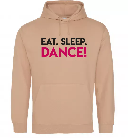 Женская толстовка (худи) Eat sleep dance Песочный фото