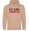 Женская толстовка (худи) Eat sleep dance Песочный Женская толстовка (худи) Eat sleep dance Песочный фото