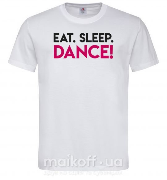 Чоловіча футболка Eat sleep dance Білий фото