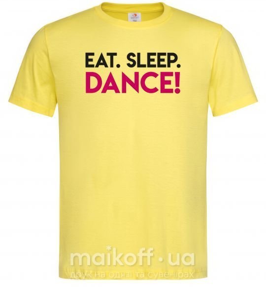 Мужская футболка Eat sleep dance Лимонный фото