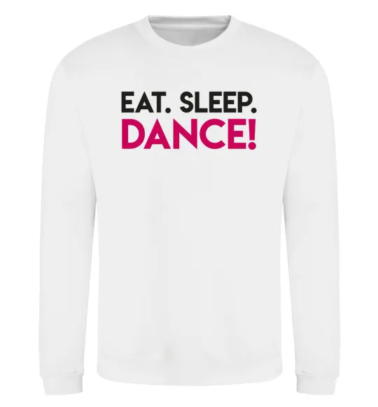 Свитшот Eat sleep dance Белый фото